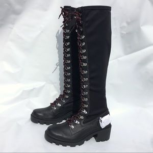 Free People x Silent D Lace-Up Knee High Boots
